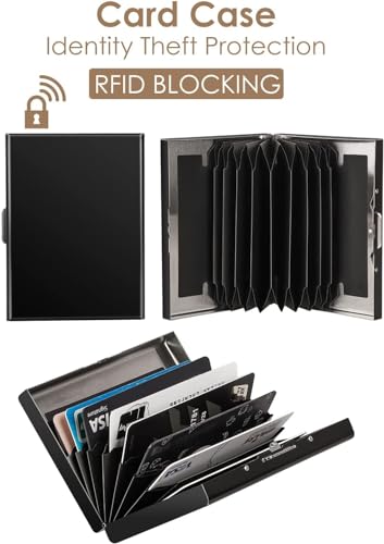 Black RFID Blocking Metal Debit/Credit (Unisex) Card Holder (Black (8 Slots)4