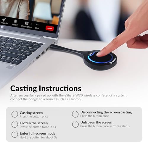 Image of eShare D30 USB C Casting Dongle, Works with eShare W90 for Wireless Conferencing, 4K UHD