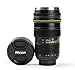 Taza de Botella isotérmica Tipo Nikon Lens 24 70 Taza de lápiz lápiz cámara - Marca Francesa Adaptable
