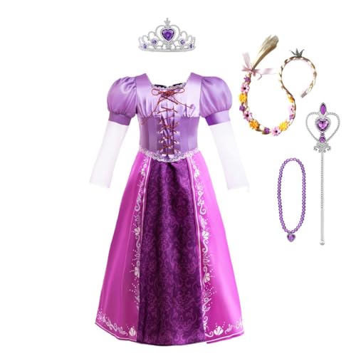 Lito Angels Disfraz Vestido de Princesa Rapunzel Carnaval con accesorios Fiesta de Cumpleaños para Niña Talla 13-14 años, Morado