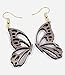 Butterfly Wing Wooden Earrings - Sustainable Walnut Wood Hook Dangle Earrings - Drop Style Boho Earrings - Butterflies - Handmade Jewelry