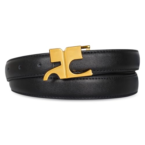 Image of Aurolran Women's Leather Belt with Buckle - Ideal for Dresses, Jeans, and Coats