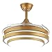 Ventilateur plafonnier Plafonnier avec Ventilateur, Lampe Tricolore à Pales De Ventilateur en ABS Rétractable, Télécommande, Ventilateur D'ambiance Silencieux