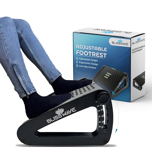 BLISSWAVE Adjustable Foot Rest for Office Chair with Acupressure Points and Roller |...