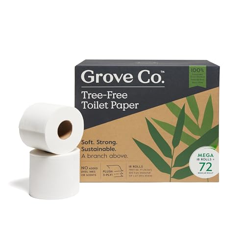 Grove Co. Ultra Soft Bamboo Tree Free Toilet Paper 18 Rolls 3-Ply