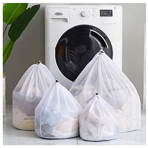 Refoiner 洗濯ネット 4点セット メッシュ 布団用 ランドリーネット 小/中/大/特大 粗目と細か目 毛布 ぬいぐるみ 衣類 カーテン 寝具 洗濯袋 巾着タイプ 傷防止 型崩れや毛玉立ち防止 洗濯機 ドラム式 乾燥機対応 細かいメッシュ
