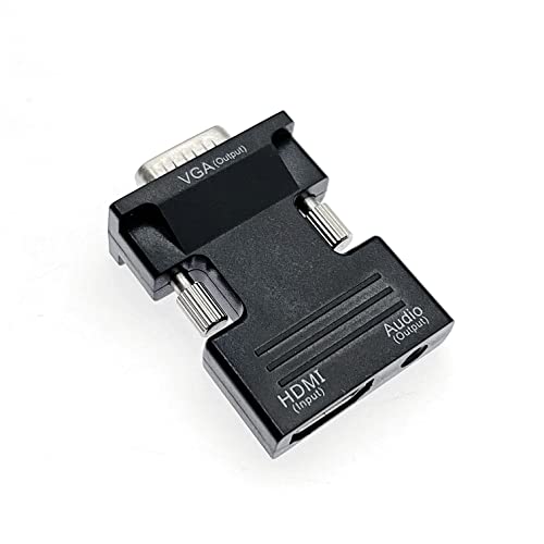 JZK Adaptador HDMI a VGA de 1080P con Interfaz de Audio de 3.5mm y 100 MB/S, convertidor para Dispositivos HDMI a Dispositivos de visualización VGA