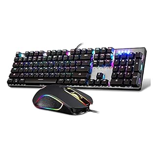 Wired Gaming Mechanical Keyboard and Mouse Combo Blue 104 Keys
