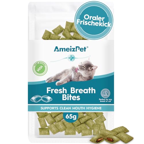 AmeizPet Katzen Leckerlies Frischer Atem Für Katze, Leckerli Zur Unterstützung Eines Frischen Atems, Kann Helfen Unangenehme Gerüche Zu Reduzieren, Reckerer Für Den Täglichen Genuss, 65 g (2.3 oz)