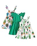 Little Baby Girl Clothes Girl Summer Multipack Floral Sleeveless Boho Casual Ruffle Dress Toddler Outfit Set Playwear Sundress 5T 6T Girls Clothes