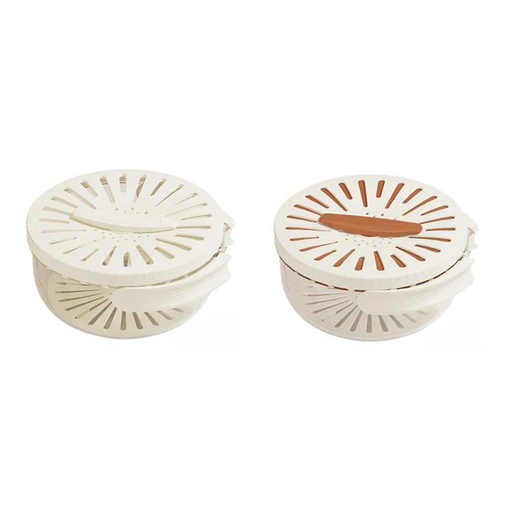 CTRLZS Fruit Drain Basket with Lid Vegetable Washing Bowl Foldable Handle Cleaning Colander Refrigerator Crisper Kitchen Boxes