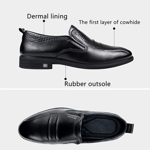 Top Layer Cow Leather Men's Shoes Four Seasons Style Business Work Shoes Genuine Leather Loafers Casual Rubber Outsole2
