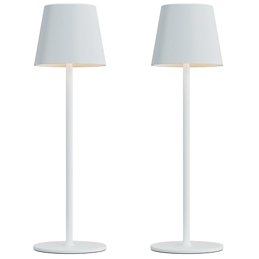 Kakanuo Cordless Table Lamp Rechargeable White - KK 2 Pack 5000mAH Battery Operated Lamp for Table, 3 Color Stepless Dimming Wireless Lamp for Kitchen Counter, Outdoor Patio, Touch Control