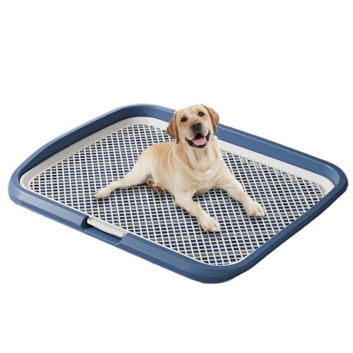 TIKHJ 犬用トイレ、水はね防止、柱付き、水洗式、家庭用平板型犬用小便器 (ブルー)