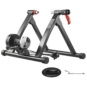 VEVOR Fahrrad Rollentrainer Fahrradtrainer für 660, 4-736, 6 mm / 700C-Räder, 6-stufiger Widerstand, Faltbarer magnetischer Radtrainer Heimtrainer mit Schnellspanner & Vorderradunterlage Schwarz