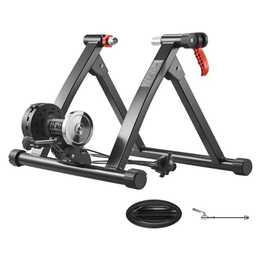 VEVOR Fahrrad Rollentrainer Fahrradtrainer für 660,4-736,6 mm / 700C-Räder, 6-stufiger Widerstand, Faltbarer magnetischer Radtrainer Heimtrainer mit Schnellspanner & Vorderradunterlage Schwarz