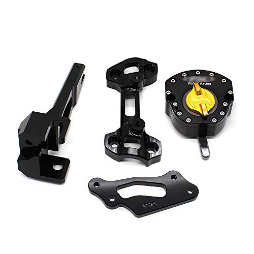 FXCNC Racing Motorcycle Adjustable CNC Steering Damper Stabilizer Seat With Mounting Bracket Kit