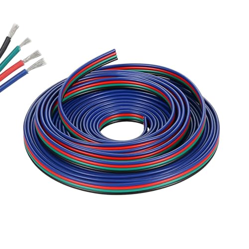 Leloco Verlängerungskabel 10 Meter 22 AWG 4 Pin LED Streifen Verlängerungskabel LED Strip Anschlusskabel Led Kabel, 12v-24V für SMD 3528 2835 5050 5630 Led Kabel/klingeldraht...