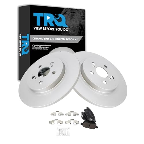 Image of TRQ Rear Brake Pad and Rotor Set Ceramic 279mm Rotors Compatible with 2011-2017 Lexus CT200h