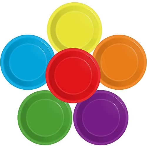 Wiooffen 48 Pcs Colorful Paper Plates - Birthday Party Supplies, Colored Disposable Party Paper...