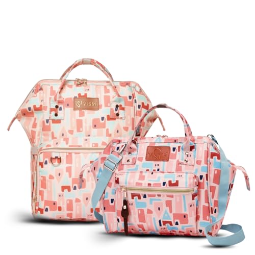 Image of VISMIINTREND Diaper Bag Combo for Mother for Travel | Includes Mini, Large Diaper Backpack |Baby Diaper Bag | Maternity Bag for Hospital | Nappy Bags for Mom | Gift for New Mom |Baby Shower Gift