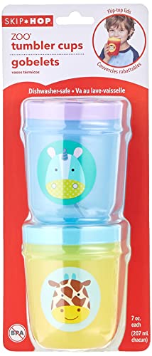 Kit 2 Copos Zoo Unicórnio e Girafa, Skip Hop, Rosa e Amarelo