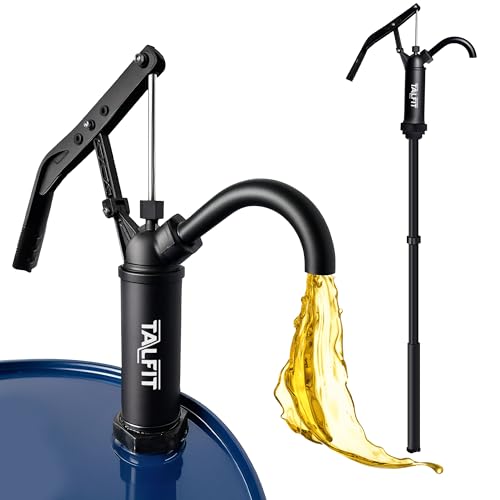 TALFIT Lever Action Barrel Pump,55 Gallon Drum Pump, For Fuels, Chemicals, Corrosive Liquids, Water Based Fluids, Fits 5 to 55 Gallon Drums & Barrels (PPS - Ultra - Strong Corrosion Resistance)