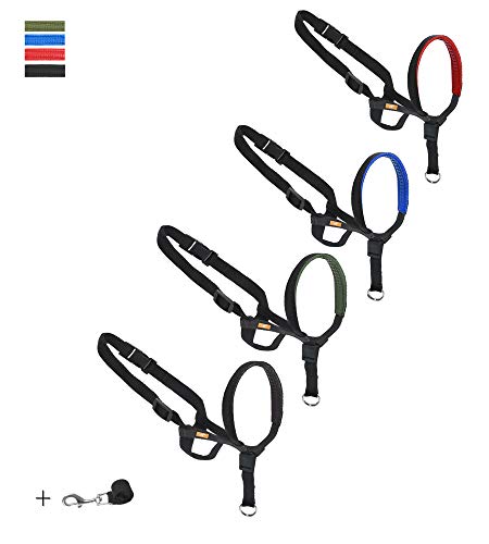 Dog Head Collar with Padded Leather, Head Harness Stops Dog Pulling, Head Leash(M, Red) - Thumbnail 6