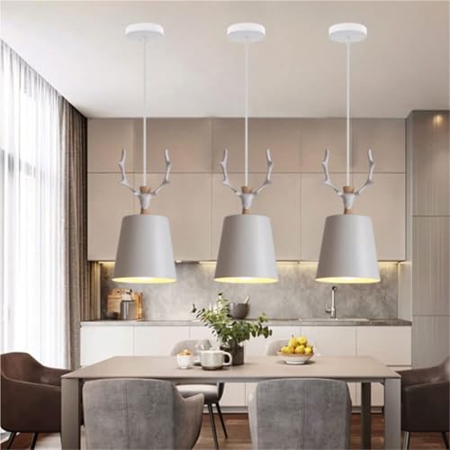 Lámpara colgante industrial nórdica blanca para iluminación de oficinas y decoración de dormitorios 6