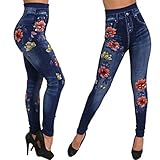 jeans avec motif pour femme ❤️ Jean parfait : l'apparence ressemble à un jean, mais la coupe est comme un legging extensible.