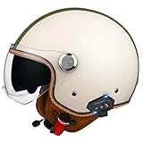 Casque rétro à double écran : Ce casque en cuir de style jet est doté d'un double écran offrant une excellente transmission de la lumière et une vision claire. L'écran extérieur est résistant aux rayures et à l'usure, tandis que l'écran intérieur est conçu pour réduire l'éblouissement et la chaleur, ajoutant une touche tendance à son style rétro et soulignant le charme unique du cyclisme.