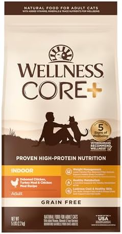 Wellness CORE+ Adult Dry Cat Food for Indoor Cats, Natural, Grain...