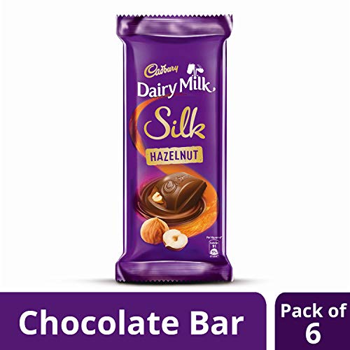 Image of Cadbury Dairy Milk Silk Fruit and Nut Chocolate Bar, 137g (Pack of 3) & Dairy Milk Silk Hazelnut Chocolate Bar, 58 g