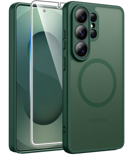 Samsung Galaxy S26-Ultra�pFNTCASE �P�[�X:[Magsafe�Ή�] [�t���J�����ی�] �������}�b�g�P�[�X [�X�N���[���v���e�N�^�[] �~���^���[�O���[�h�̑ϏՌ��ی�J�o�[�t��-�O���[��