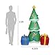 Ailgely 6FT aufblasbarer Weihnachtsbaum mit Geschenkboxen, geformte LED-Blow-up-Weihnachtsaufblasbare Requisiten mit festen Pfählen, Halteseilen für Gartenparty-Dekoration im Freien