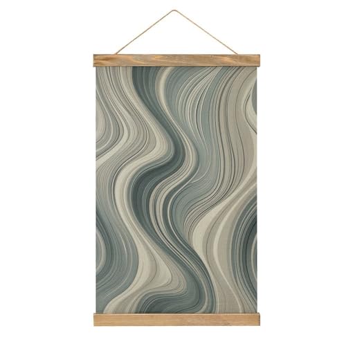 Arte de pared gris y blanco FekiLoot con colgante, pintura de pergamino para sala de estar