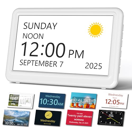 Mesqool 7" Digital Clock for Seniors with Alarms & Reminders