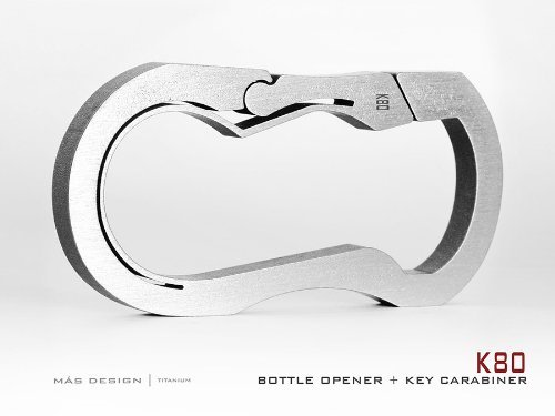 Mas Design Premium Grade 5 Titanium Key Carabiner - K80 (Stone Tumbled Finish)
