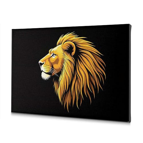 Toile murale lion doré Pâques pour raviver un mur blanc triste 40x60