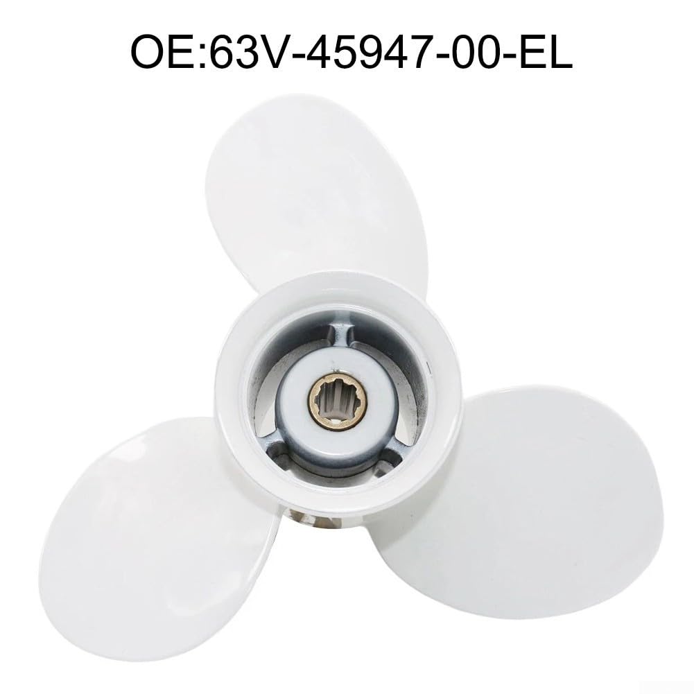 Besttoolifes Hélice fueraborda Yamaha 9.9-15, impulsor de aleación de aluminio 63V-45947-00-EL Hélice marina
