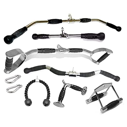 Fitness Gali Cable Machine Attachments Combo; High Pulley LAT Bar, D Handle, Zig zag Handle, Straight bar/Triceps Handle, Safety Locks (B0BVQRLDVJ) Amazon Price History, Amazon Price Tracker