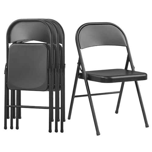 KAIHAOWIN Lot de 4 Chaises Pliantes en Métal, Chaises D'appoint