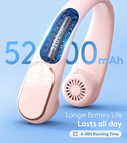 Shiedine Portable Neck Fan With Led Display, 5200Mah Rechargeable Hands Free Bladeless Fan, 4 Speeds Operated Wearable Personal Fan, 2023 Exclusive Patented Design Usb Powered Desk Fan #TOP4