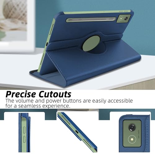Image of TGK 360 Degree Rotating Flip Cover Case for Moto Pad 60 Pro 12.7 inch 2025 Release Tablet (Dark Blue)