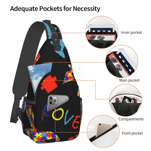 Autism Awareness Ribbon Portable And Large Capacity Men'S Casual Cross Chest Bag4