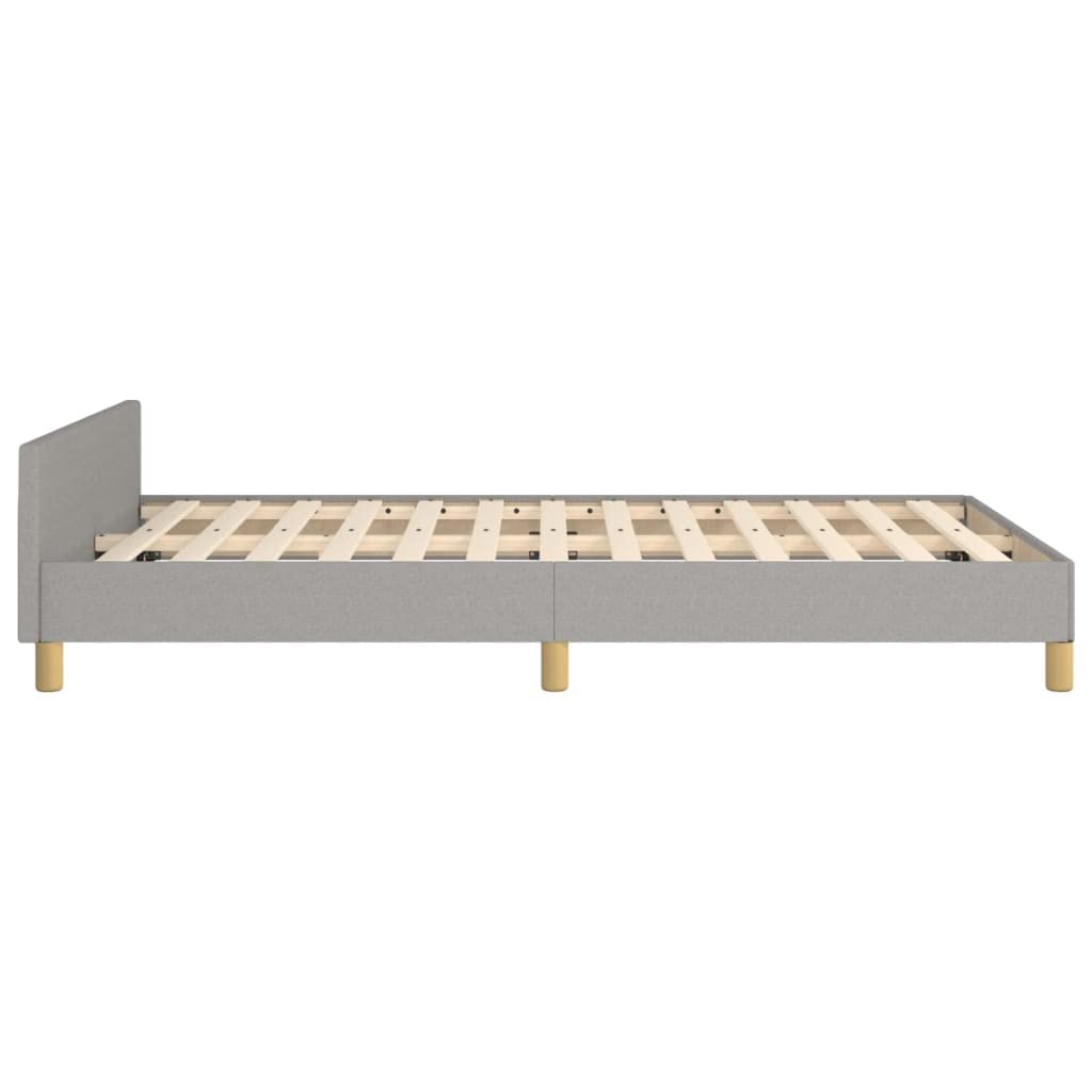 Hothingwell Telaio Letto Grigio Chiaro 120x190 Cm Tessuto | Testina regolabile, gambe robuste, doghe in compensato, supporto posteriore per lettura