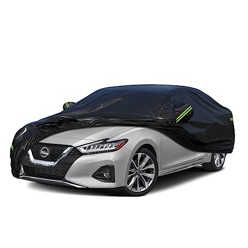 Image of Kaugung 7 Layers Car Cover Custom Fit Nissan Maxima from 1988 to 2025, Outdoor Waterproof All Weather Sun Rain Dust Snow Protection with Zipper Door.(USA Warehouse,Within 3-7 Days)