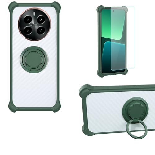 jioeuinly Case Compatible for Realme P1 5g Phone Case Cover PC backplane + Silicone Soft Frame Cover [360 Metal Ring, Magnetic Car Mount] CSKB-LV