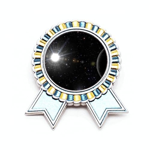 Broche art déco blanc et nuit foncé en métal M pour sublimer un blazer chic