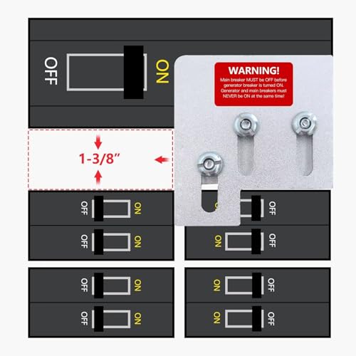 YKISON Upgraded Interlock Kit for Square D QO Homeline 150 or 200 amp panels. 35mm Spacing between main and for generator breaker Interlock Kit
